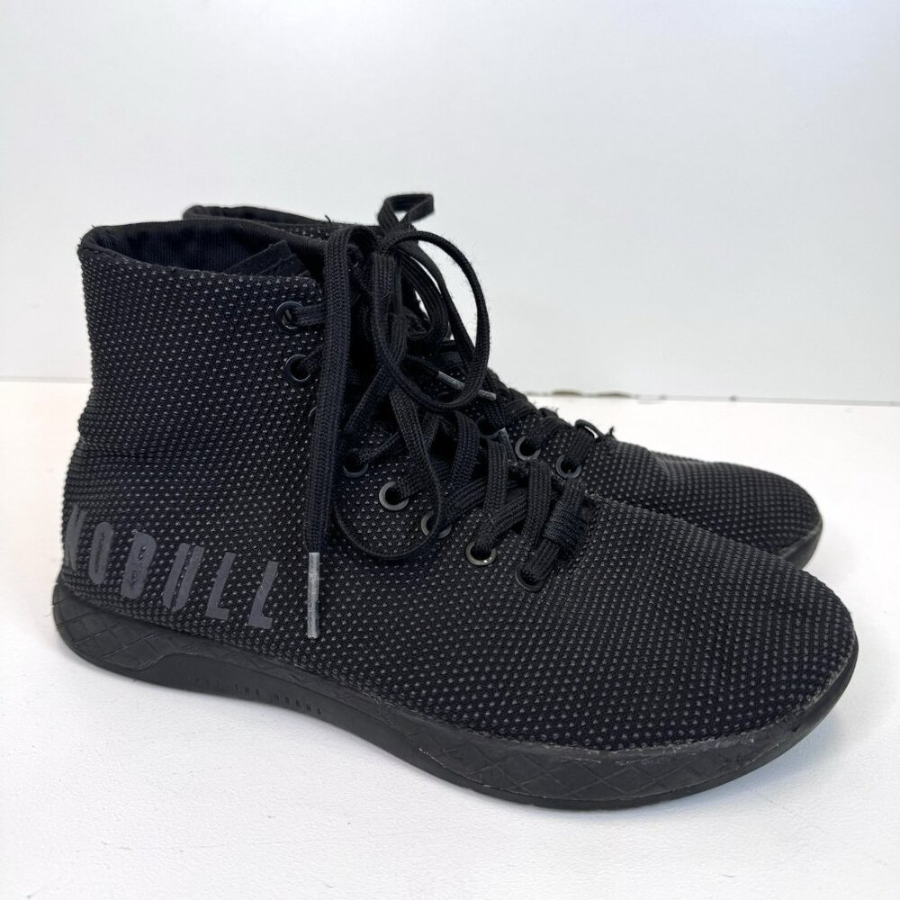 NOBULL High Top Black Super Fabric Crossfit Sneakers Shoes Mens 6.5 Womens Sz 8